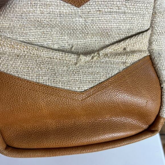 Rhitu Saugat Duffle Bag Medium Size Handmade In Nepal Brown Tweed Canvas Tote - Picture 7 of 13